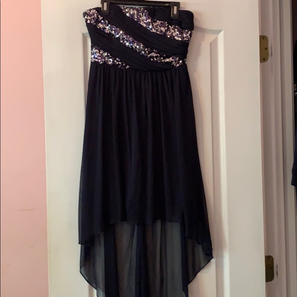 Navy with Silver Sequin Dress